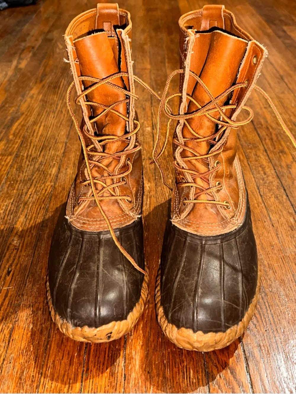 Vintage L.L. Bean Boots Mens Size 10 Brown Leather Duck Rain USA Made
